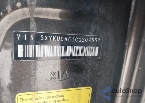 2012 Kia Sorento Ex из США, поврежденный, VIN 5XYKUDA61CG207552